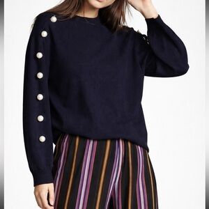 Adam Lippes double face wool pearl sweater knit top xs